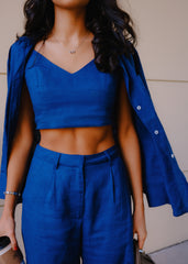 Kali V-Neck Linen Strap Top