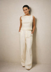 Ava Linen Pleated Pants