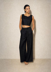 Ava Linen Pleated Pants