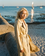 Gold Linen Silk Trench Coat-Limited Release
