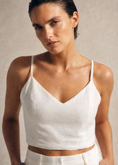 Kali V-Neck Linen Strap Top