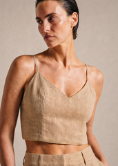 Kali V-Neck Linen Strap Top