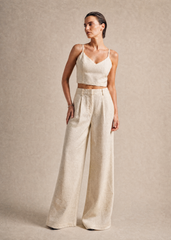 Kali V-Neck Linen Strap Top
