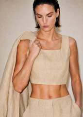Isa Linen Crop Top