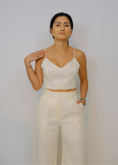 Kali V-Neck Linen Strap Top