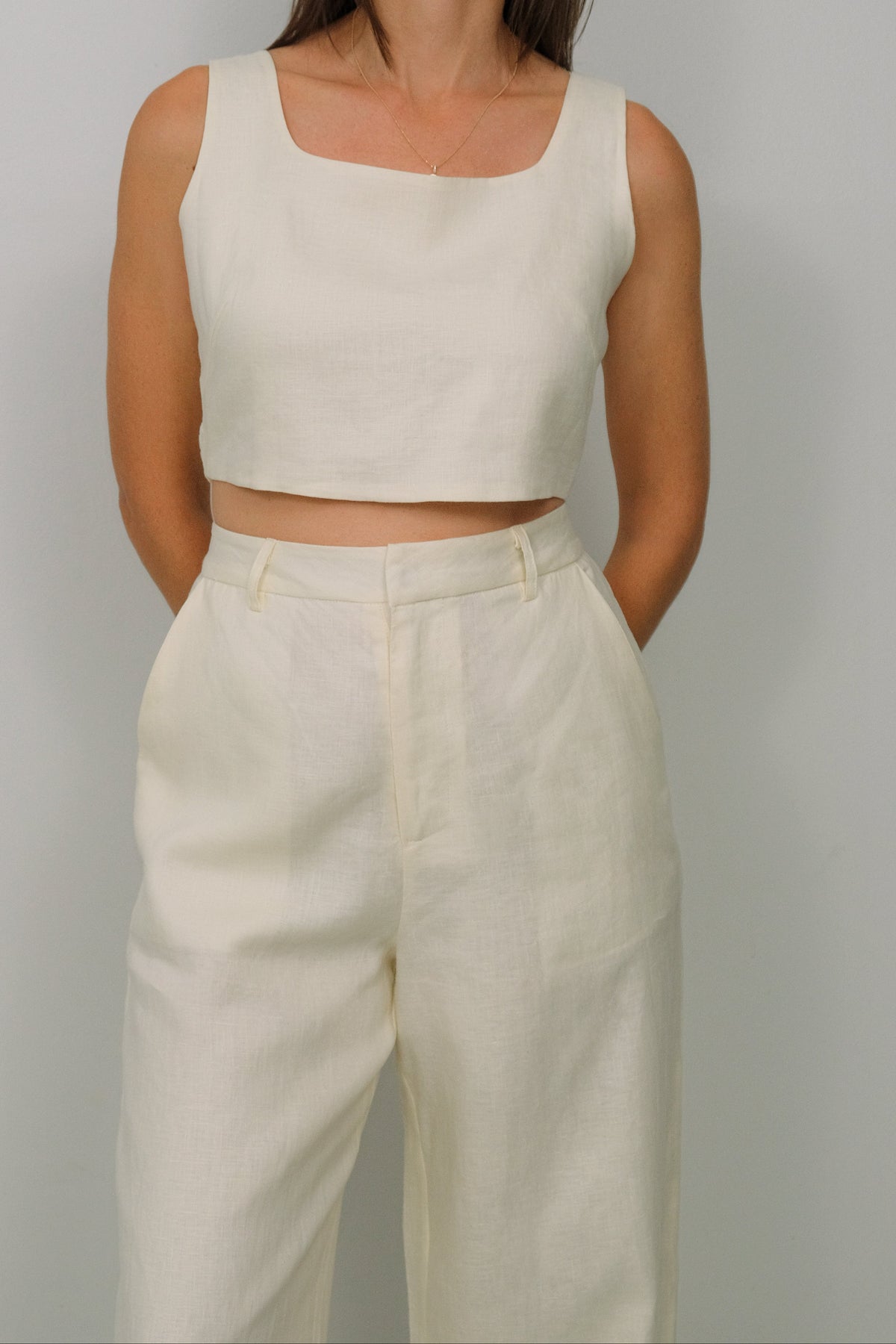 Isa Straight Linen Pants