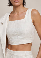 Isa Linen Crop Top