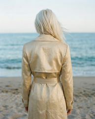 Gold Linen Silk Trench Coat-Limited Release