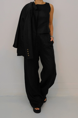 Ava Linen Pleated Pants